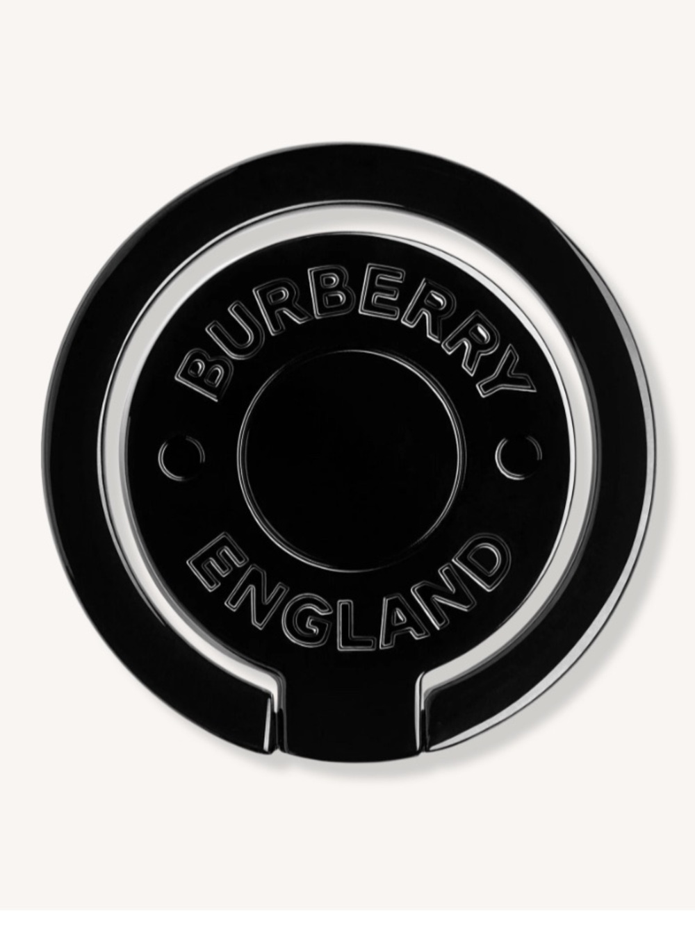 Authentic Burberry Black Circular Phone Ring Grip with England Emboss